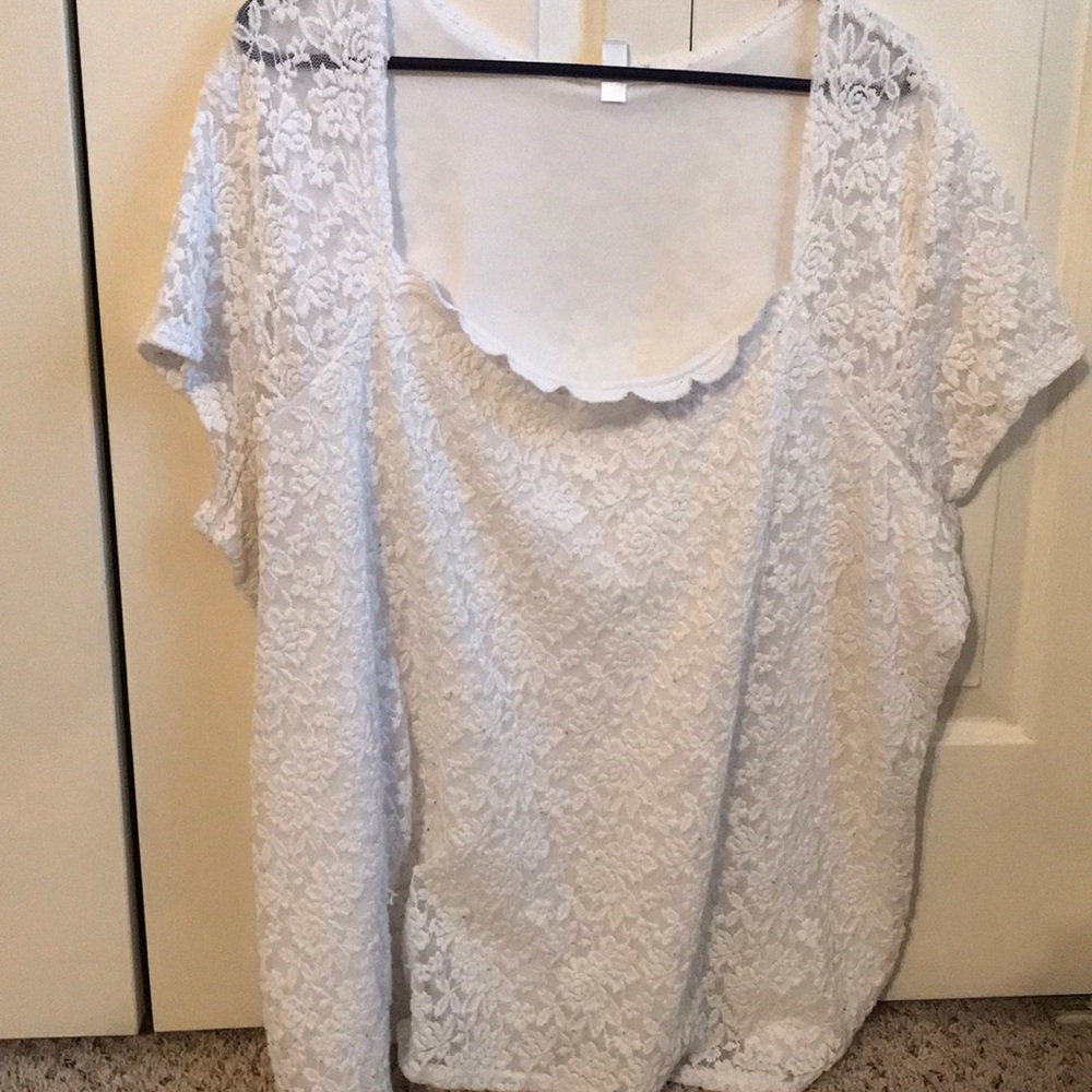 Dress Barn white lace blouse